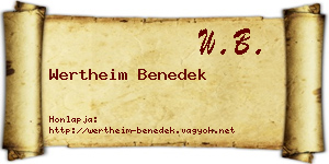 Wertheim Benedek névjegykártya